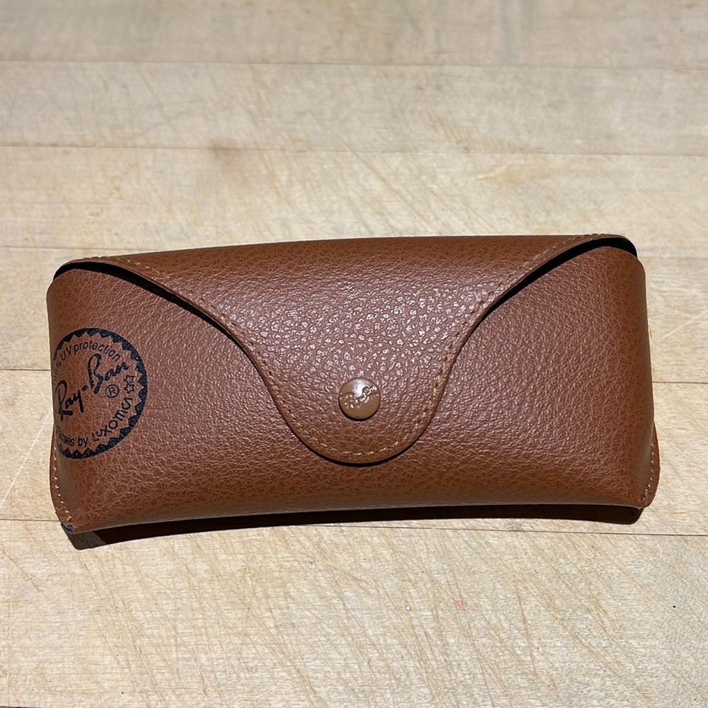 RayBan Glasses Case Brown Leather